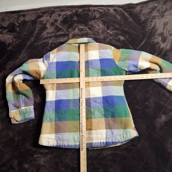 Women's Kavu Flannel Shirt Jacket Shacket Quilted Lined Colorful Button Up - M - Picture 6 of 9